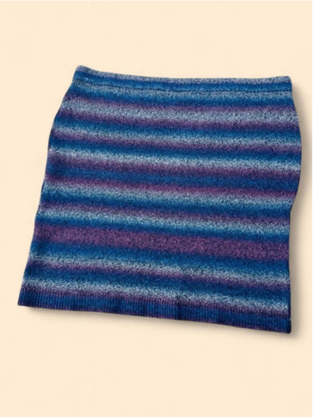 Lane Bryant Plus 26 Striped Fuzzy Knit Midi Skirt Wool Blend Y2K Grunge Indie